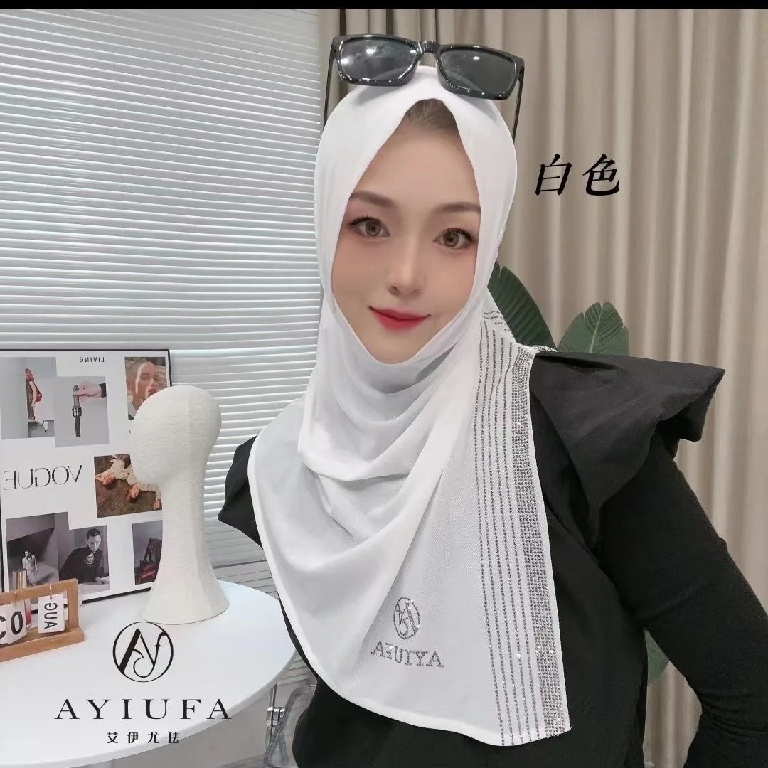 90D Mesh New Muslim Head Cover Hijab Ready Hat