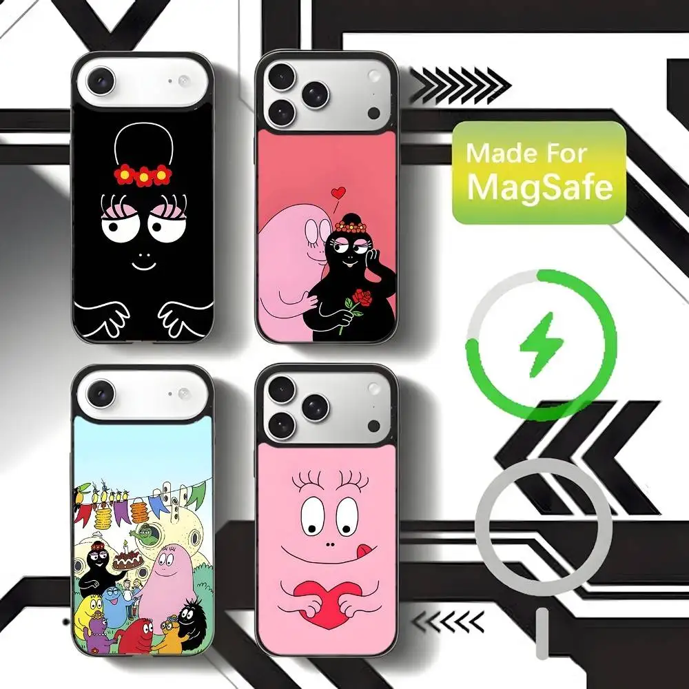

Cute B-BarbapapaS Phone Case For iPhone 17,16,15,14,13,12,11,Pro,Max,Plus,Mini,SE4,E Magnetic Magsafe Wireless Charging