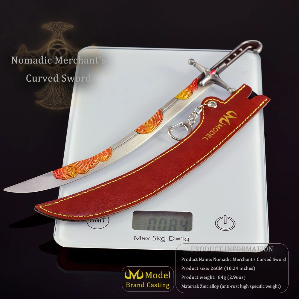 30 cm Populaire Soul Game Randapparatuur Wandering Kromzwaard Geschenkdoos Versie Alle Metalen Ambachten Nomad's Kilij Ornament Mes Speelgoed Zwaard