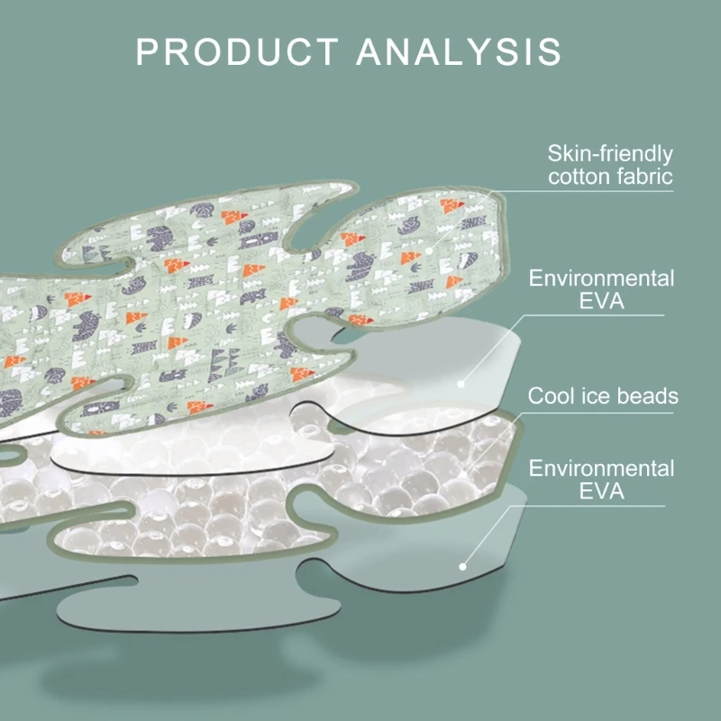 안전한 좌석 냉각 라이너 사랑스러운 패턴 어린이용 카시트 냉각 패드 아기용