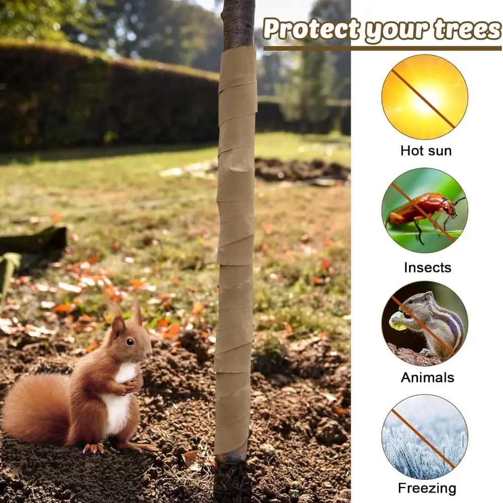 Protector de ramas de árbol transpirable, protección contra congelación, mantiene el calor, envoltura de reparación de corteza de árbol, hidratante