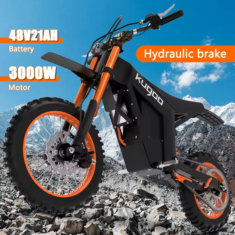 2025 New Kugoo Hot Selling High Power 3000W 48V 21AH long battery life 60km/h Mountain Camping City Adult Off-Road Electric Bike