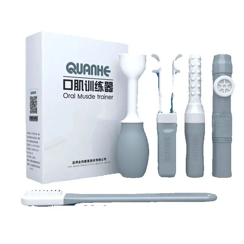 Tongue Pulling Tongue Muscle Trainer, Tongue Pulling Swallowing Language Oral Rehabilitation Exercise Equipment Set