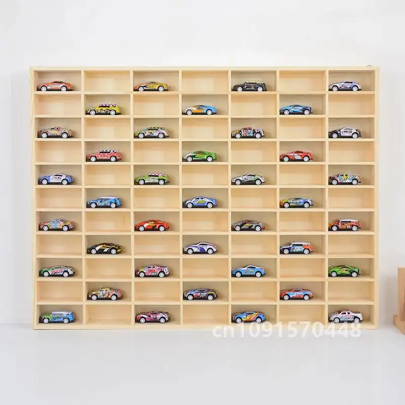 Wooden Multi-grid Box Car Storage Display Box Hand-held Storage Box Multi-layer Display Cabinet Wall Toy Display Rack