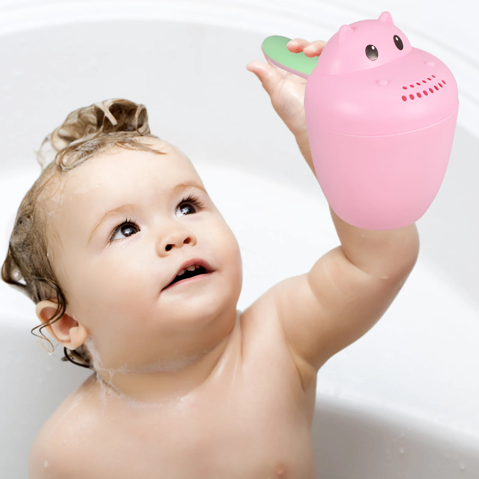 

2Pcs Hippo Shaped Baby Shampoo Rinse Cup Bath Spoon Shower Scoop Waterfall Rinser For Infants Toddlers