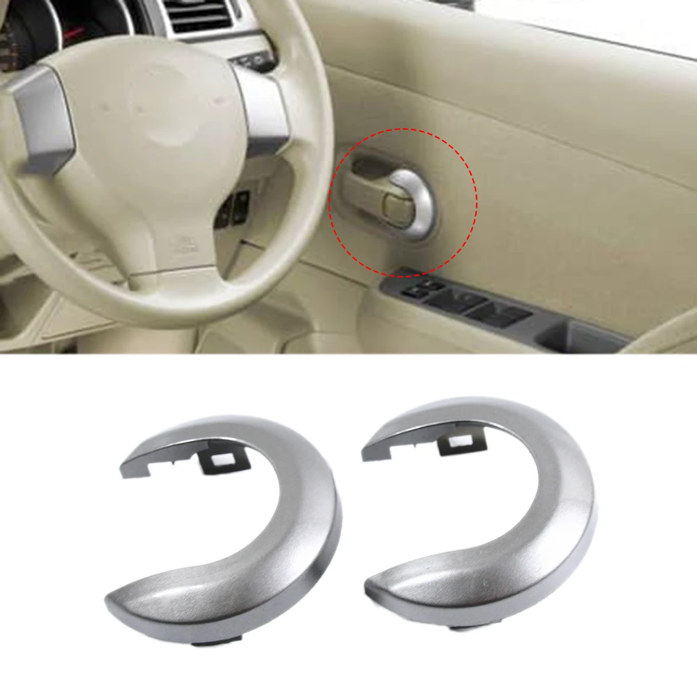 2Pcs Car Interior Door Handle Cover Handle Escutcheon for Nissan Tiida 2005-2010 1.6 LIVINA NV200 Geniss Silver Gray