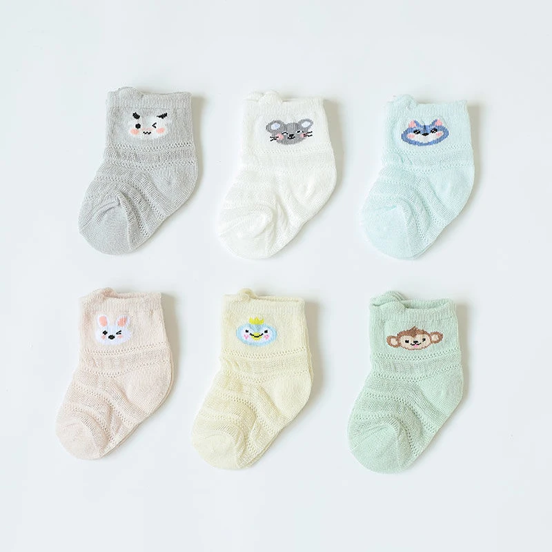 Summer Baby Mesh Socks Thin Breathable Toddler Cotton Sock Cute Cartoon Newborn Loose Mouth Ankle Sock 0-3year Children Footwear
