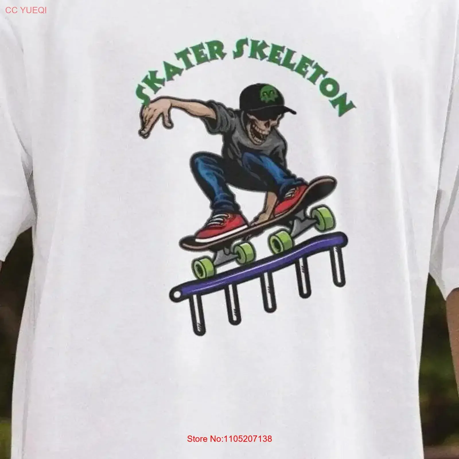 

Heavy Cotton T Shirt skeleton skate DTG with Unique Design attractive printing technique for buyers looking original gifts