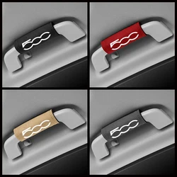 1pc Imitation Deer Skin Car Roof Armrest Pull Protection Cover Gloves Door Handle Decoration For Fiat 500 500L 500X 500E