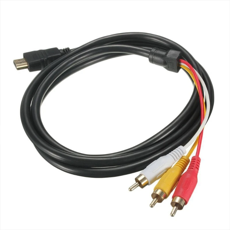 Professional for HDMI Male to 3RCA Cable Adapter Male for M / for M Composite Connector Transmitter DVD HDTV Drop Shipping