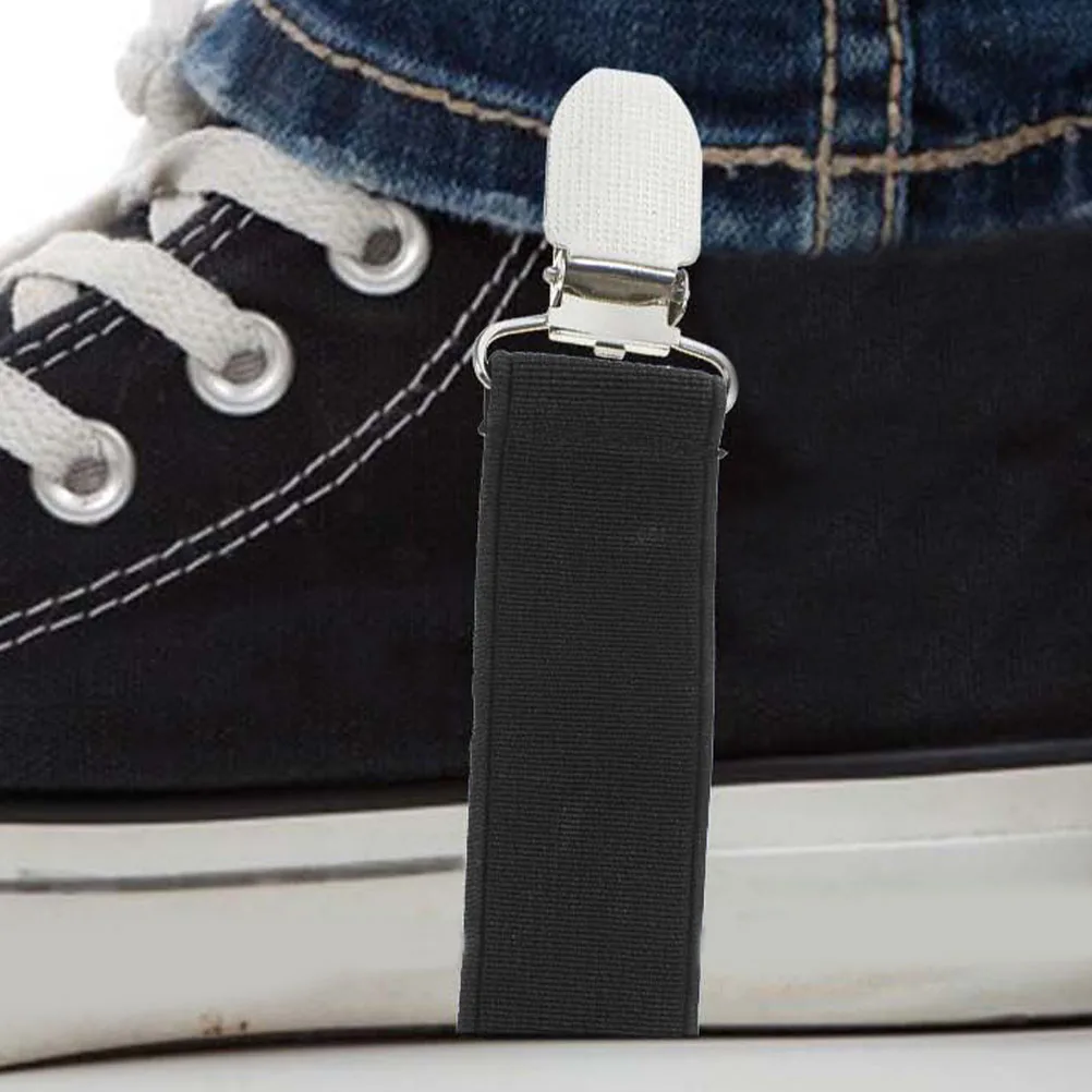 Correas elásticas ajustables para botas, Clips para pantalones a prueba de viento, herramienta de fijación para piernas, para ciclismo al aire libre, elástico de Metal Unisex, 2 uds.