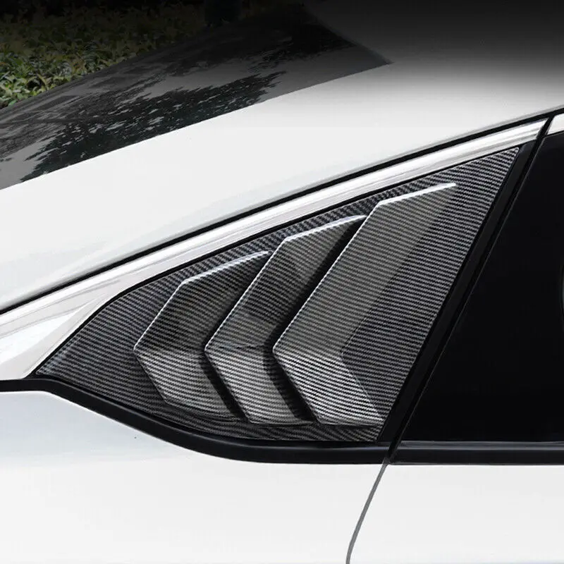 For Honda Accord 10th Gen 2018-2021 Car Rear Louver Window Side Shutter Cover Trim Sticker Vent Scoop ABS Carbon Fiber Black