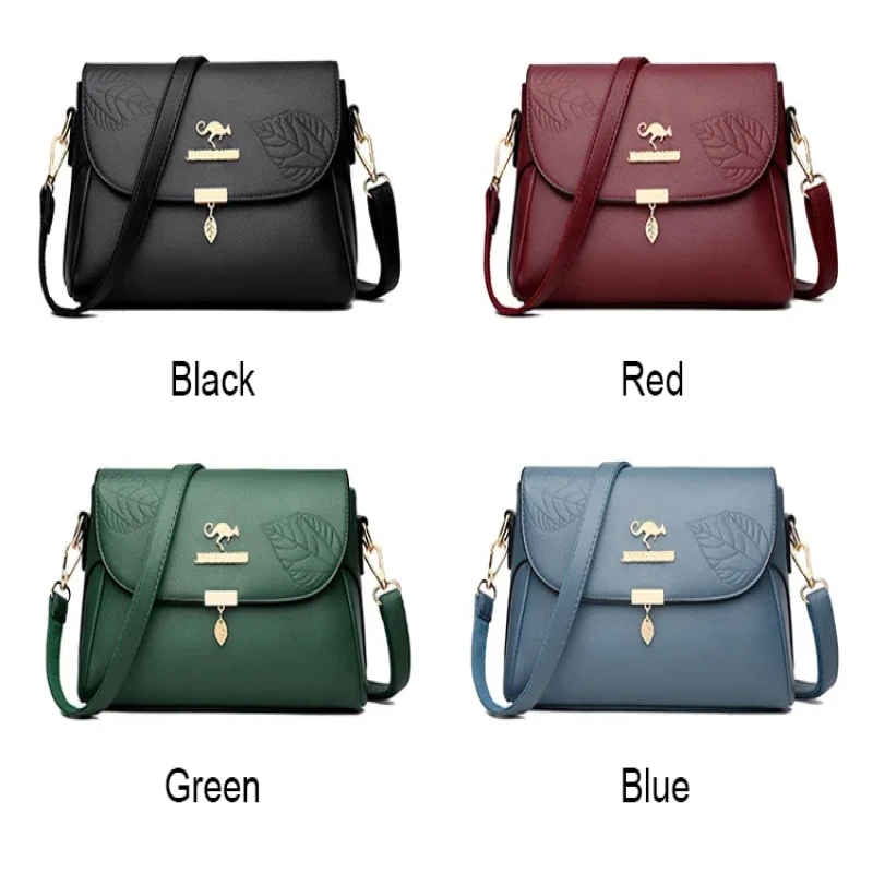 Leather Large Capacity bag Shoulder Crossbody Bag  Korean style women\'s simple Small Square Bags