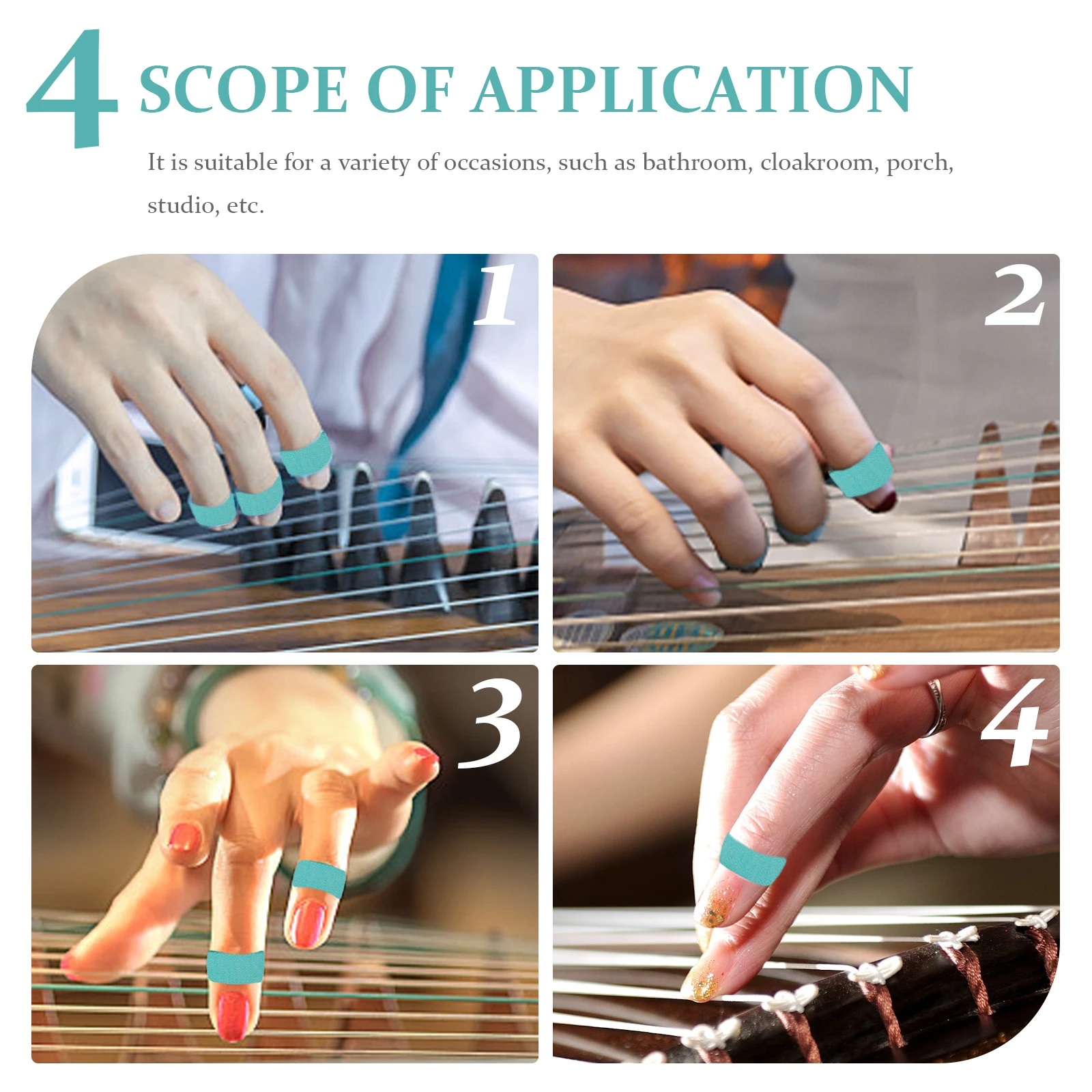 

5 Rolls Pipa Nail Tape Guzheng Finger Guard Convenient Portable Adhesive Miss