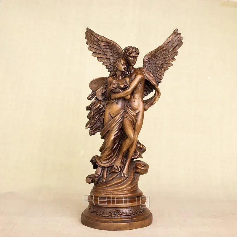 

Home Indoor Decor Greek Mythology Sculpture 18.9 Inch Cupid and Psyche Bronze Statue