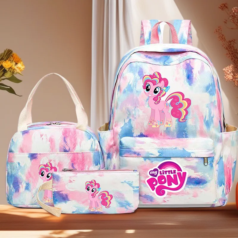 

My Little Pony Backpack Set Lunch Bag And Pencil Case Lightweight Large Capacity Cartoon Back-to-school Outdoor Travel Gift