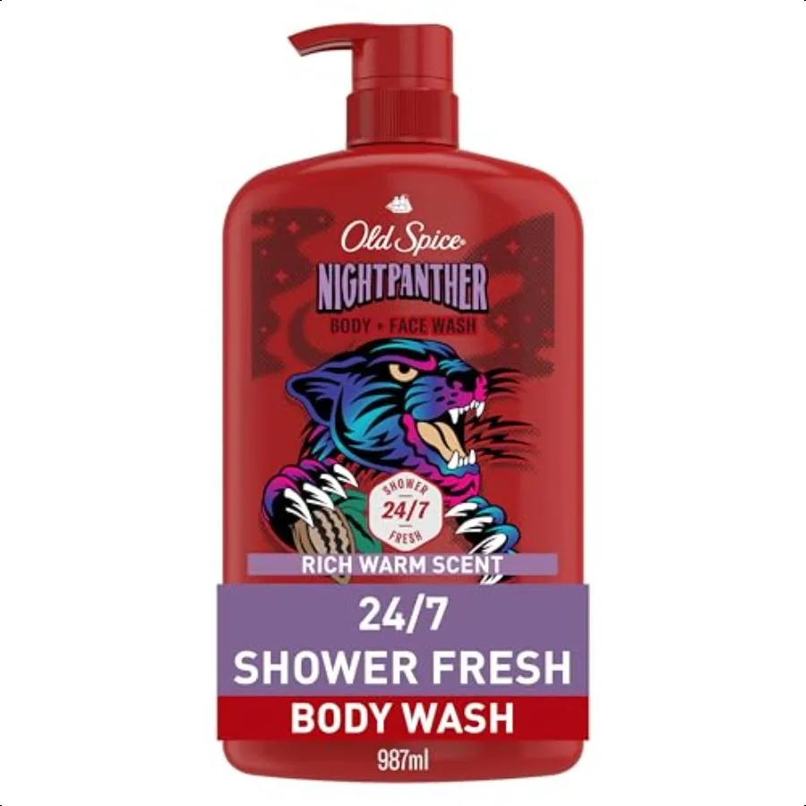 

Old Spice Cleansing Body Wash для мужчин 3X Defense 24 7 Shower Fresh со стойким ароматом 2 в 1 Body Face Wash NightPanther с Ric