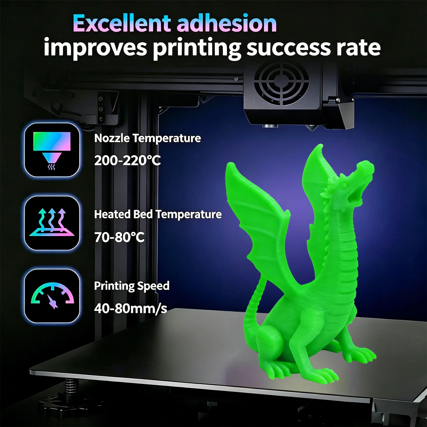 DIY Christmas Gift, 1.75mm PLA Luminous 3D Printer Filament, 200g(0.44L)Spool, Glow in the Dark, for Most FDM Printers gallery 5