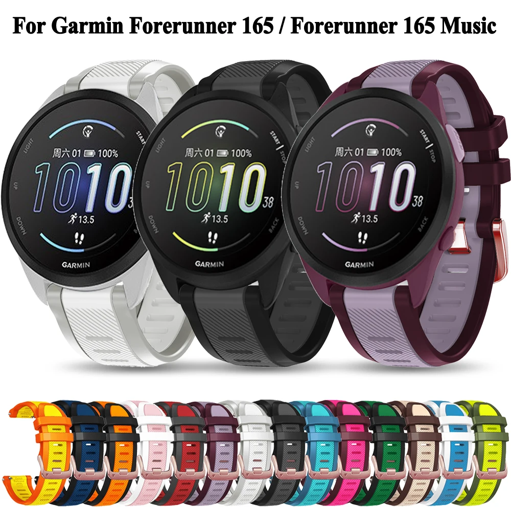 

20mm Original Watch Band For Garmin Forerunner 165 Music Strap Smartwatch Watchbands Bracelet For Vivoactive 5 3 Venu Wristband
