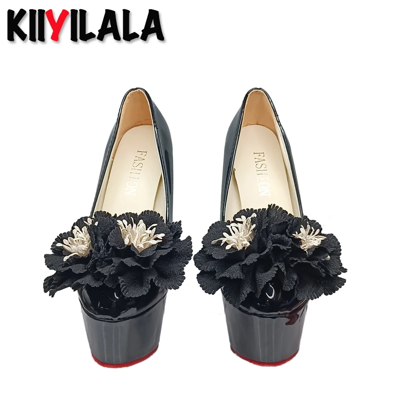 Sexy Women Pumps Lady Party Shoes 16.5cm High Suuare Heels Ladies Disco Dance Heels Stiletto Big Size 45 46 47 48 49 50