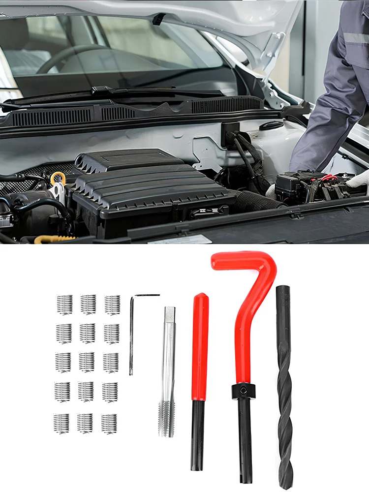 131 pçs kit de ferramentas de reparo de rosca m5/m6/m8/m10/m12 ferramenta manual para restaurar