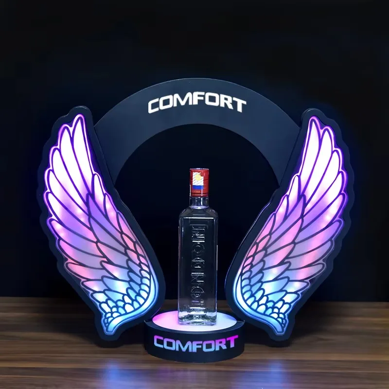 Metal RGB LED Bottle Glorifier Display Stand Rechargeable Luminous Rack for Nightclub VIP Champagne Whiskey Service