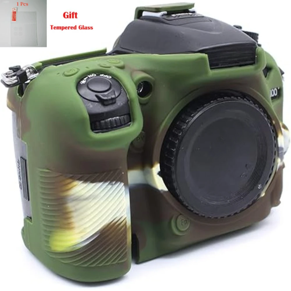 

SLR camera bag For Nikon D7200 D7100 , Camera Bag Silicone Armor Skin Case Body Cover + free tempered film