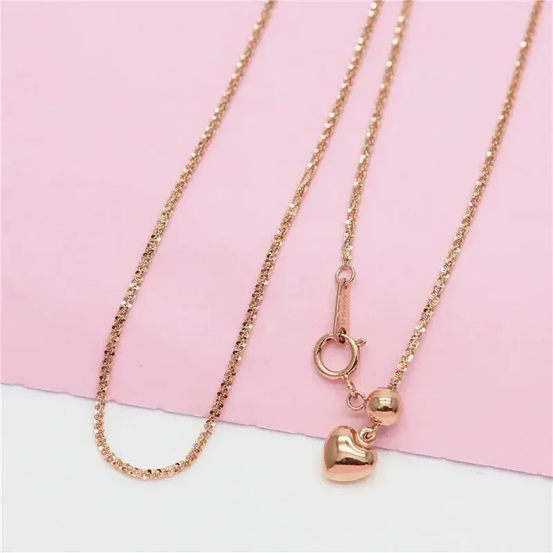 585 Purple Gold Plated 14K Rose Gold Classic Fashion Round Beads Love Chains Neckalce for Woman Light Luxury Engagement Jewelry