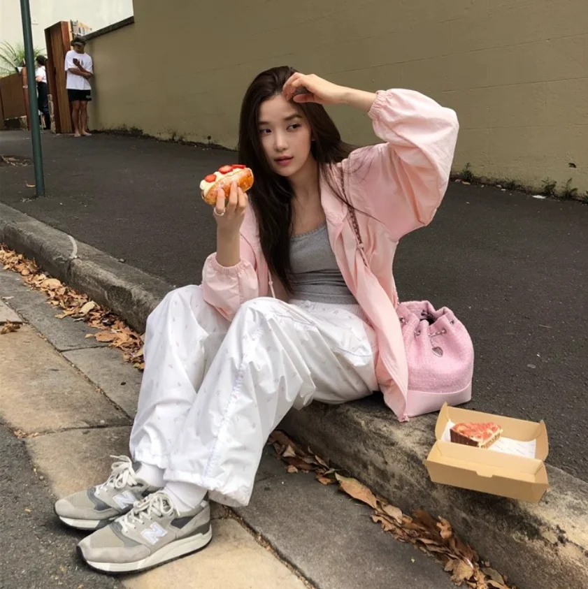 

Spring Summer 2025 New Sle TheBar*net Casual Loose Hooded Zipper Jaet Sweatpants Set Women's Faion Autumn Workwear