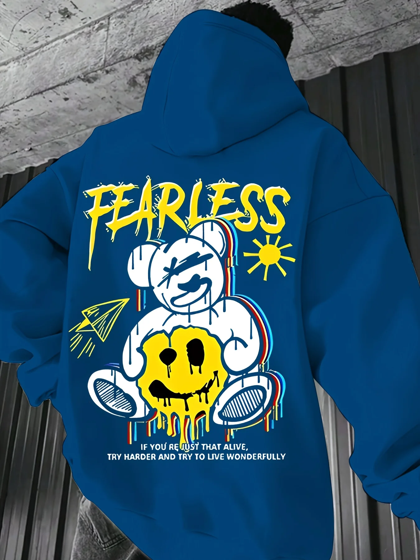 

Fashionable autumn men's personalized graffiti print soft and comfortable hooded sweatshirt outdoor high street cloth 25-26