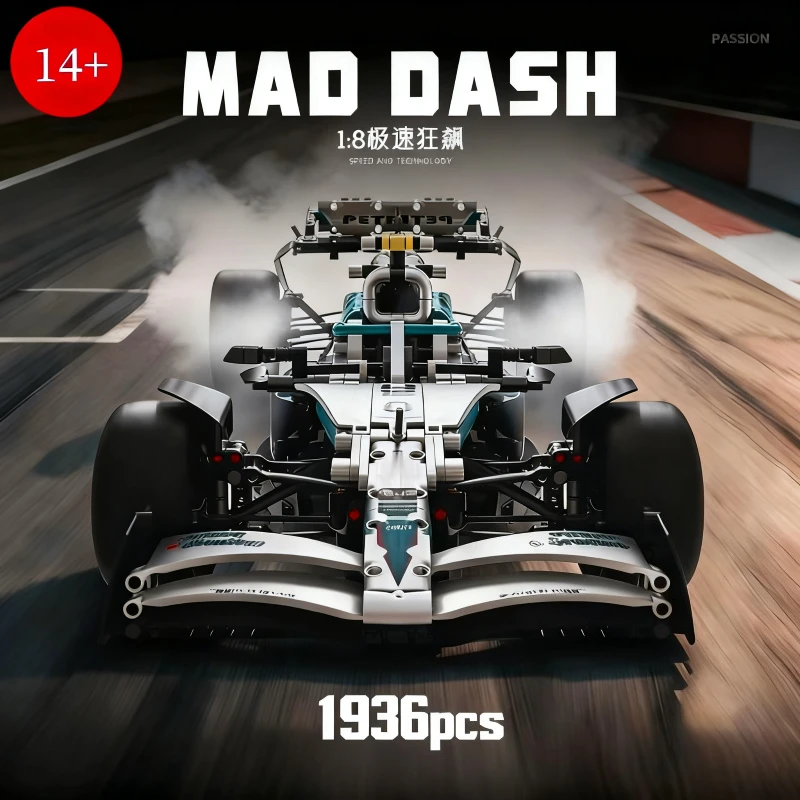 

New 1936 pcs Pieces Racing Car Building Blocks Set Super Speed Race Car Construction Kit DIY Toy for BoysVehicle Creations Toy