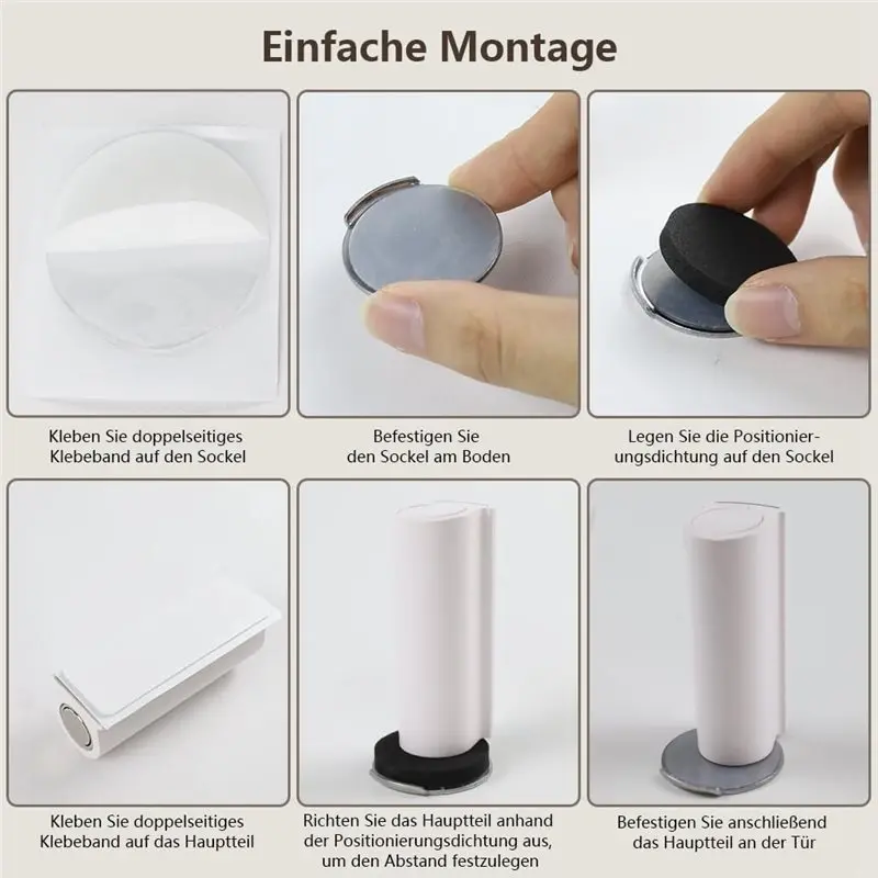 T19C Magnetic Door Holder, Wind-Resistant White Door Stopper For Interior Doors, Home