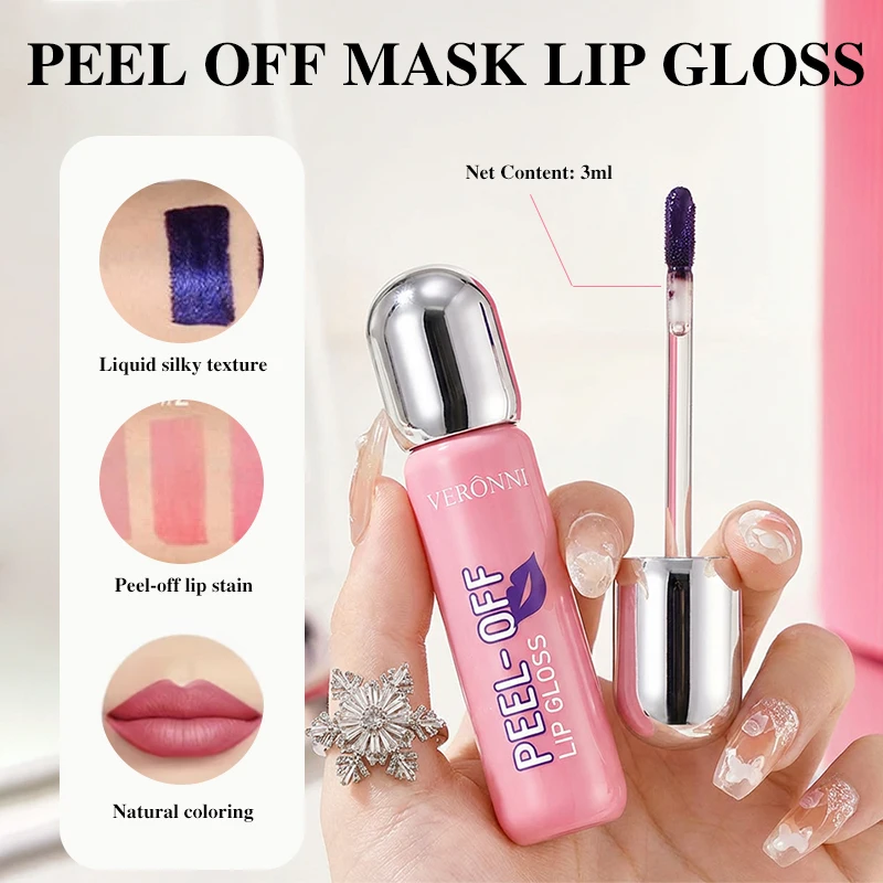 Long-Lasting Peel-Off Lip Gloss,Waterproof,Moisturizing Lip Gloss,Portable Travel Makeup,Lip Tint Lipstick Makeup Gift