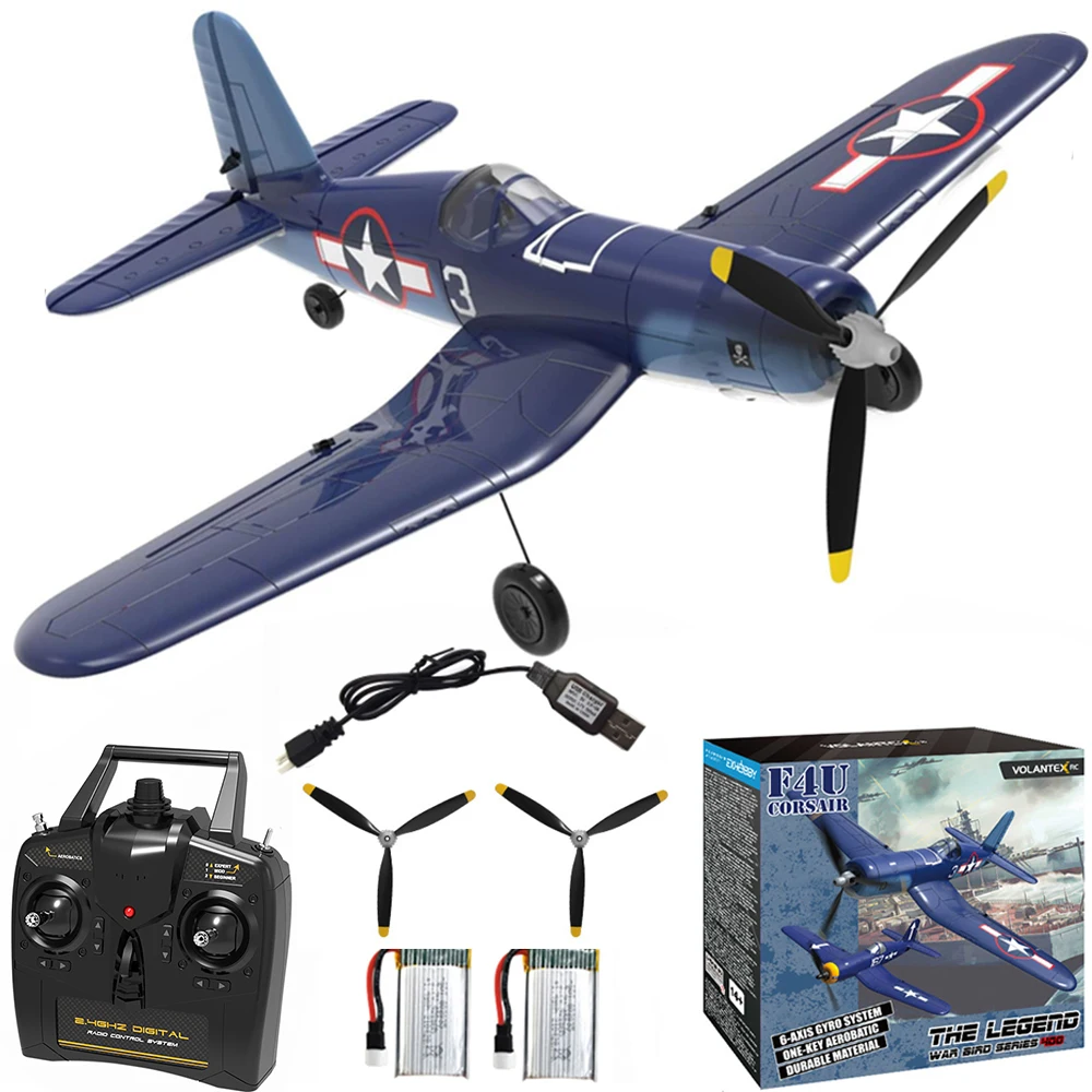 New Volantexrc F4U Corsair RC Plane Aerobatics 2.4G 4CH EPP Foam 400mm Wingspan Remote Control Airplane Aircraft Fighter761-8 V2