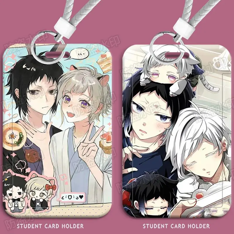 Bungo Stray Dogs Ryunosuke Akutagawa periférico de animé creativo estampado de dibujos animados estudiante Campus tarjeta de autobús funda protectora