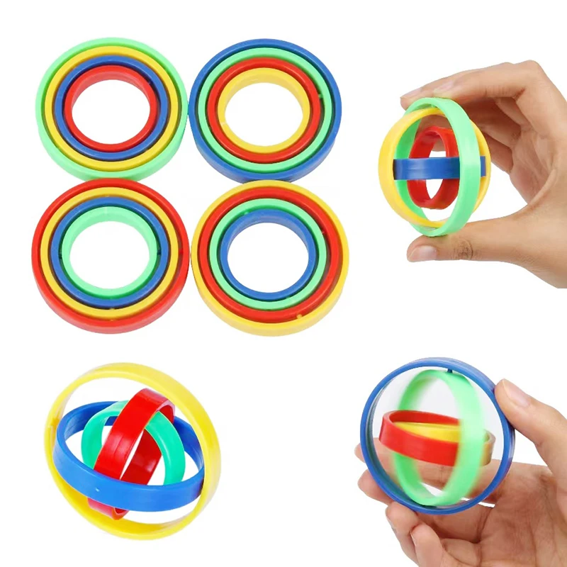 5Pcs Creative Funny Leisure Inertia Finger Gyro Children's Rotating Finger Gyro Toys Magic Intelligence Toys Kids Birthday Gift