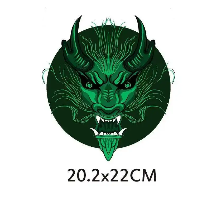 Fine Punk Dragon Pterodactyl Iron On Patches For DIY Heat Transfer Clothes T-shirt Thermal Transfer Stickers Decor Printing
