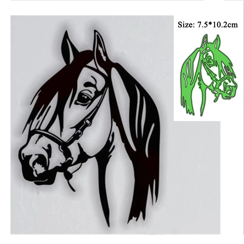 

Metal Cutting Dies 2023 Cut Mold Horse Animal Decoration Scrapbook Paper Craft Knife Mould Blade Punch Stencils