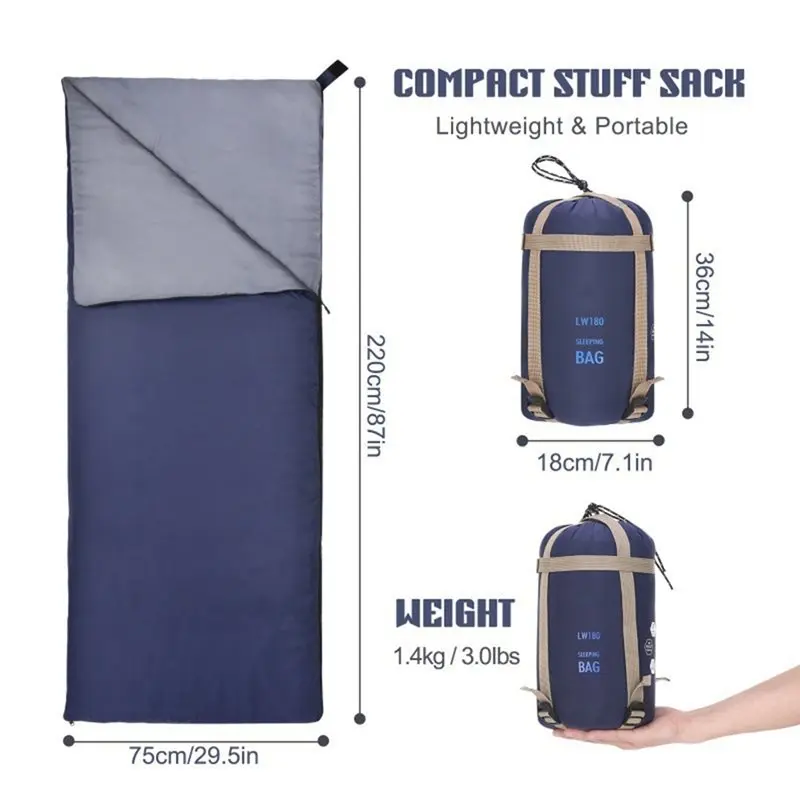 

ABMV-Outdoor Mini Envelope Sleeping Bag Ultralight Travel Bag Spring Autumn Adult Camping Sleeping Bags
