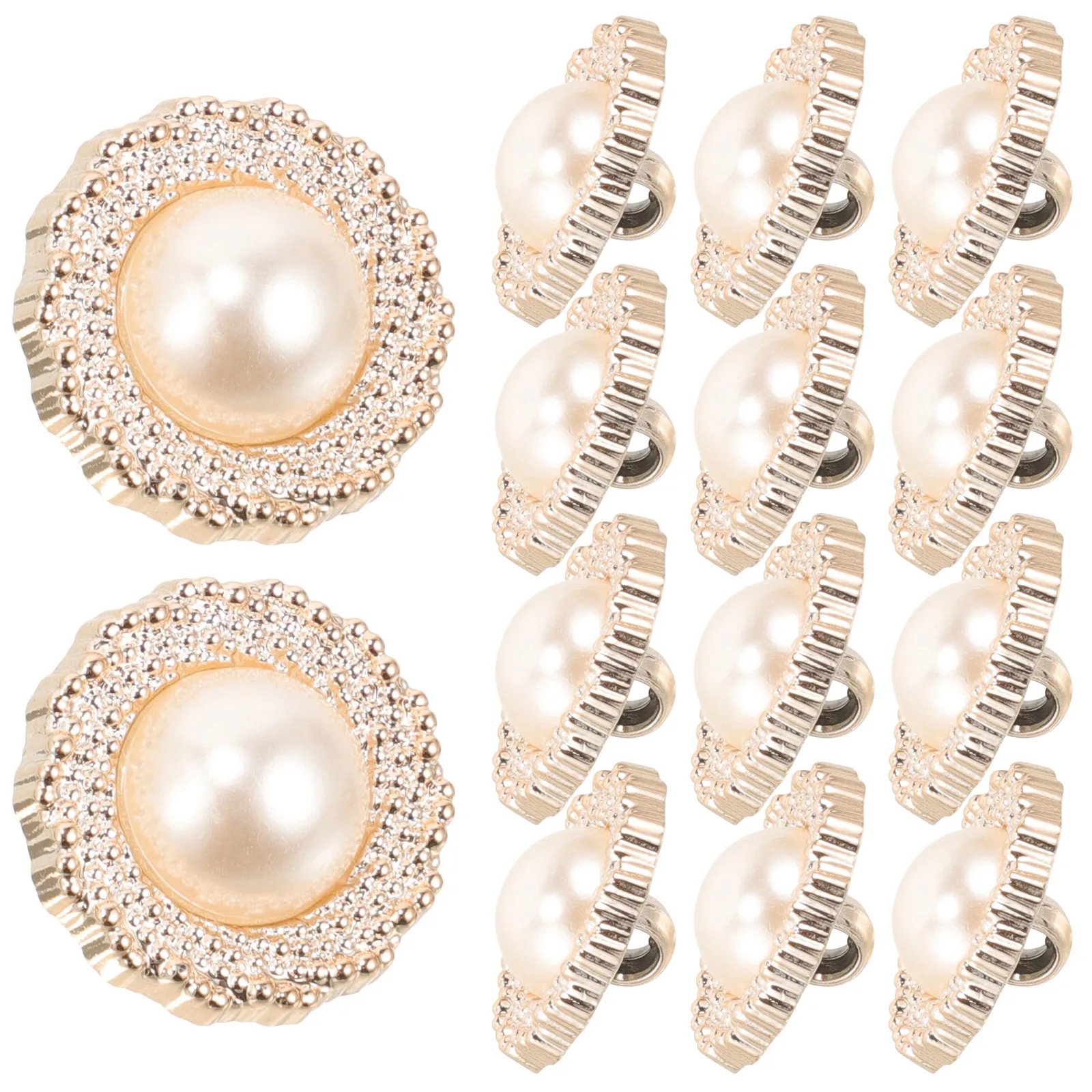 

20pcs Round Rhinestone Buttons Plastic Pearl Buttons For Sewing Wedding Dress Shirt Craft Diy Embellishments Sweater Decor