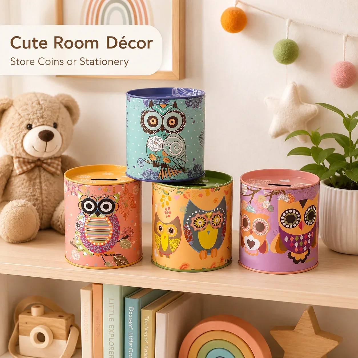 2-in-1 Kids Coin Bank and Pencil Case, Savings Jar Prize for Kindergarten, Birthday Gift for Children