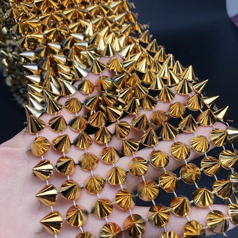 Zilver Goud Kledingstuk Plastic Spike Trimmen Stadium Klinknagel Stud Tas Hoed Schoen Kleding Lederen Crafting Decoratie Diy Punk Accessorie