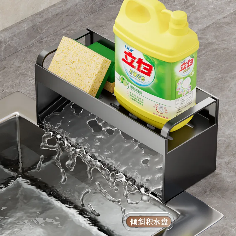 

Kitchen Countertop Sink Rag Organizer Cleaning Supply Kitchen Utensils Drainage Storage Organizer Kitchen Sink Rack Organizer