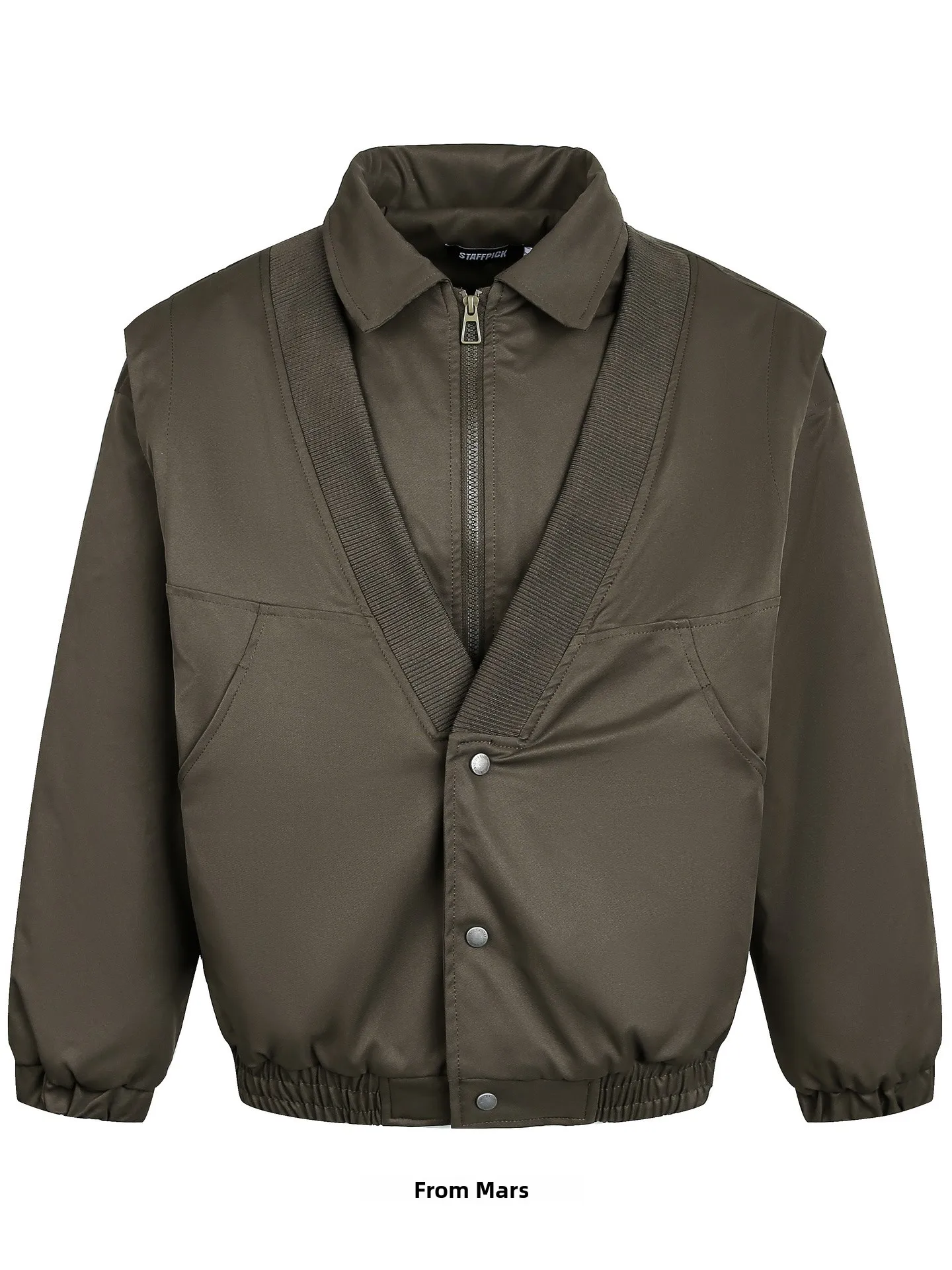 

Loose Fit American Retro High Street Jaet from Youth Faion Warm Pure Color Collar Design Casual Outerwear Coat