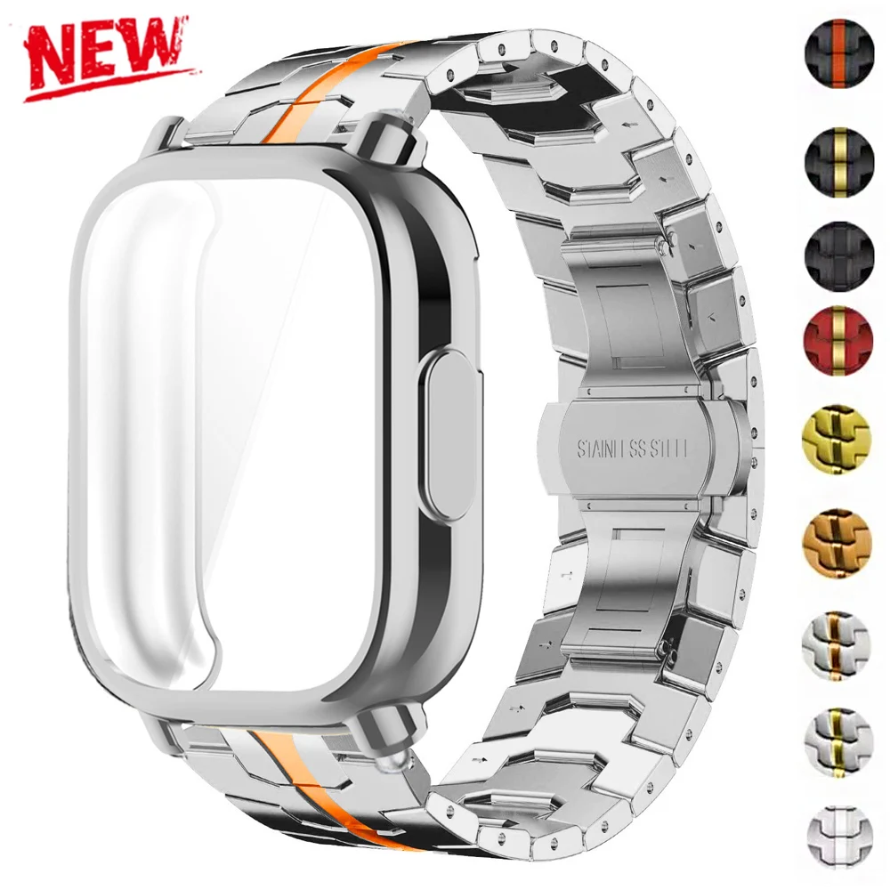 Case Band For Redmi Watch5 Active Strap Stainless Steel Bracelet Correa For Redmi Watch5 Lite Metal Business Wristband Accessory