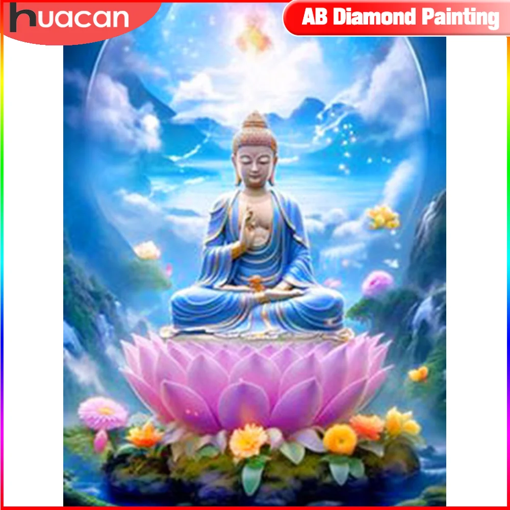HUACAN Buddha Diamond Painting Religion Full Square Round Dr