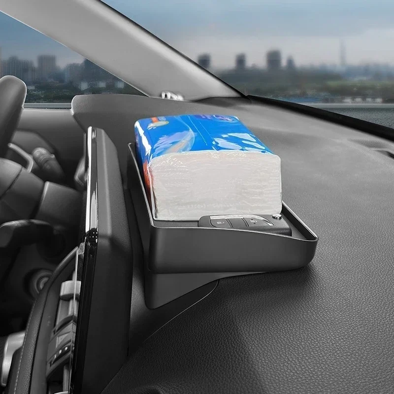 ​​For Toyota RAV4/WILDLANDER 2020-2025: Behind-Screen Storage Box - ABS Dashboard Organizer w/Cable Management​​