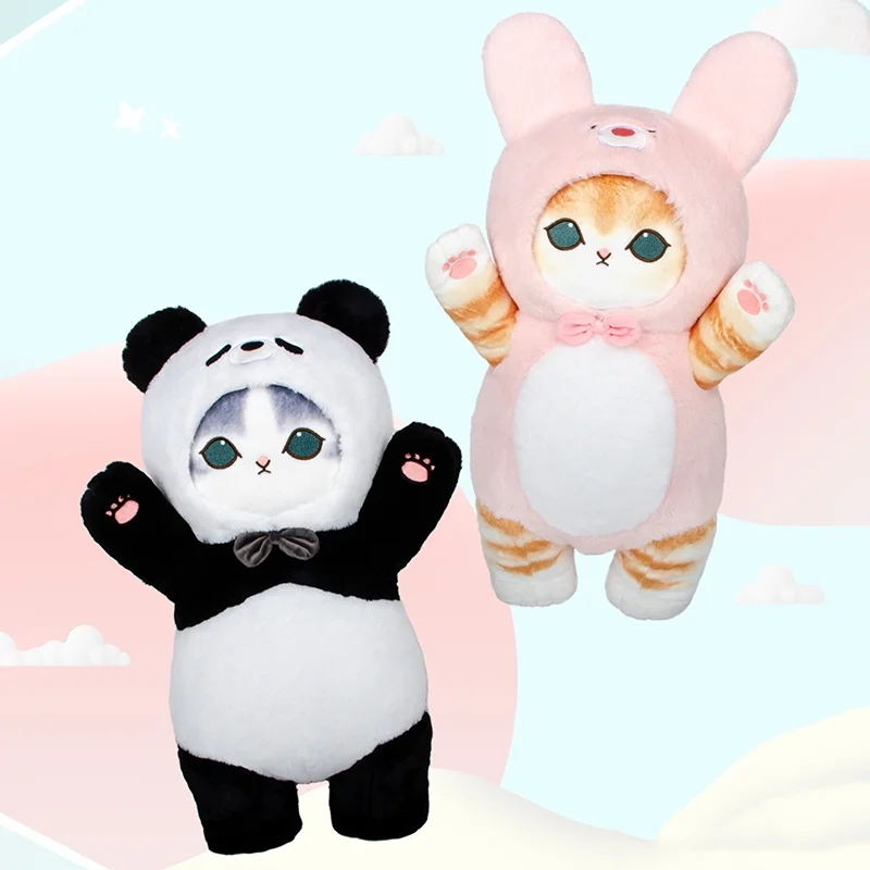 Miniso 50cm Genuine Mofusand Shark Cat Cos Series Plush Doll Cosplay Panda Rabbit Kawaii Plushies Soft Doll Birthday Gift Toy