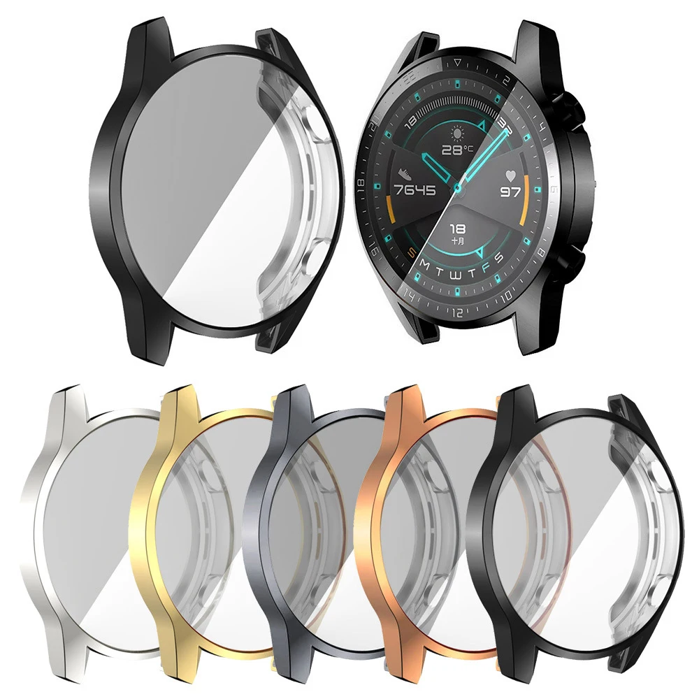 RYRA TPU Protective Case For Huawei Watch GT2 46mm Soft Full Screen Protection Watch Protector Cover Smart Watch Accessories