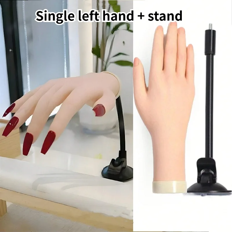 Flexible Silicone Nail Practice Hand Model, Bendable